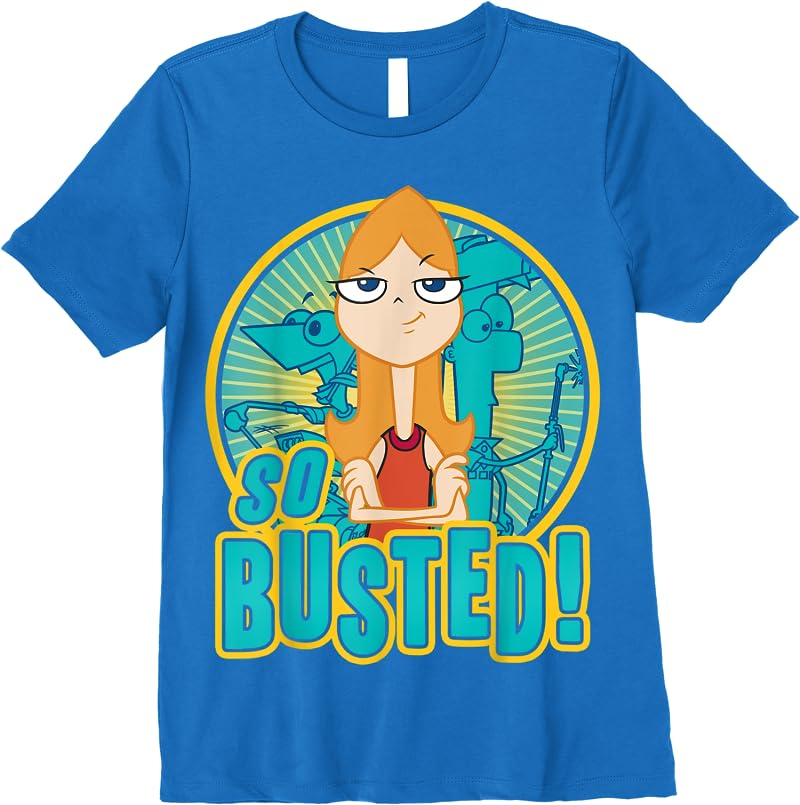 Disney Phineas And Ferb So Busted Poster T Shirts Royal Blue Disney Phineas And Ferb So Busted Poster T Shirts Royal Blue