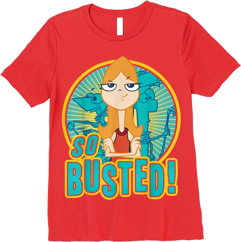 Disney Phineas And Ferb So Busted Poster T Shirts Red Disney Phineas And Ferb So Busted Poster T Shirts Red