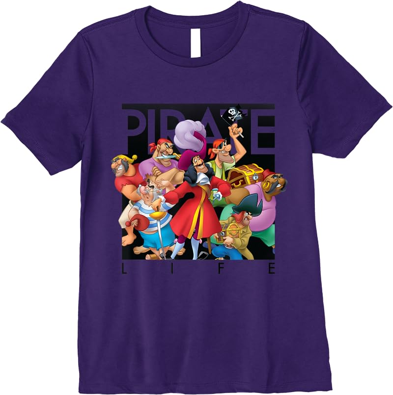 Disney Pirate Life Captain Hook T Shirts Purple