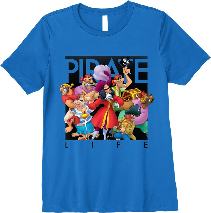 Disney Pirate Life Captain Hook T Shirts Royal Blue