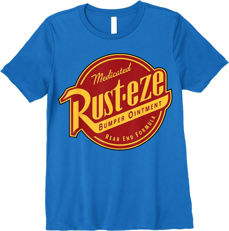 Disney Pixar Cars 2 Rust-eze Ointment Logo Graphic T Shirts Royal Blue Disney Pixar Cars 2 Rust-eze Ointment Logo Graphic T Shirts Royal Blue