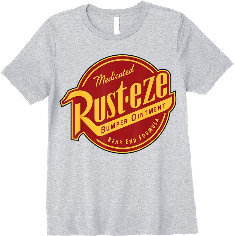 Disney Pixar Cars 2 Rust-eze Ointment Logo Graphic T Shirts Sport Grey Disney Pixar Cars 2 Rust-eze Ointment Logo Graphic T Shirts Sport Grey