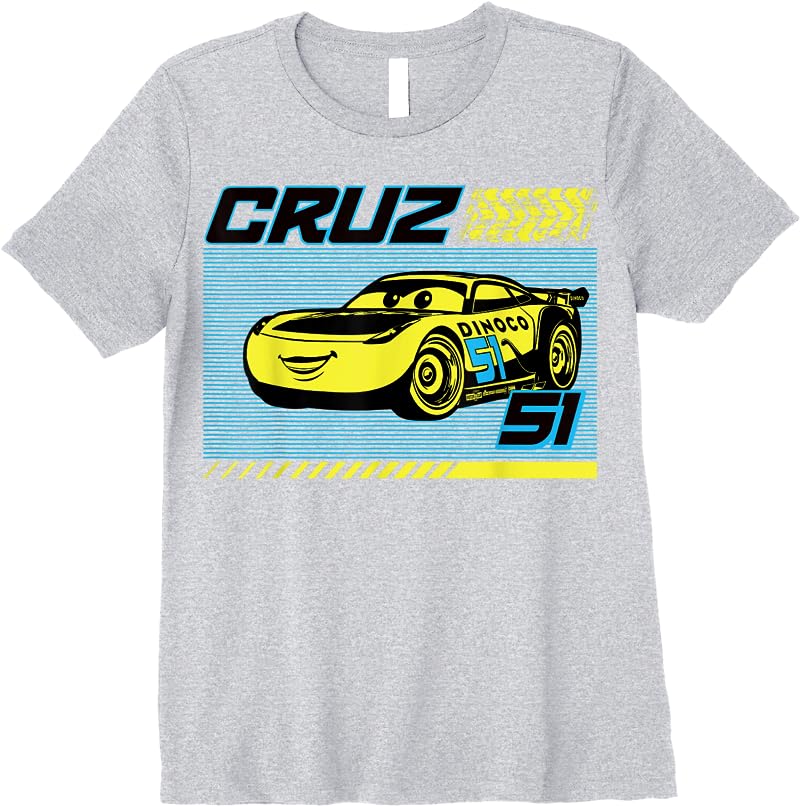 Disney Pixar Cars Dinoco Cruz Ramirez T Shirts Sport Grey