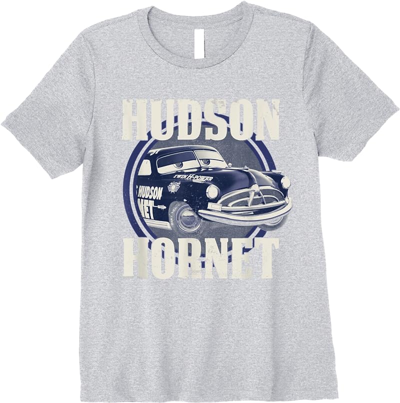 Disney Pixar Cars Hudson Hornet Badge Graphic T Shirts Sport Grey Disney Pixar Cars Hudson Hornet Badge Graphic T Shirts Sport Grey
