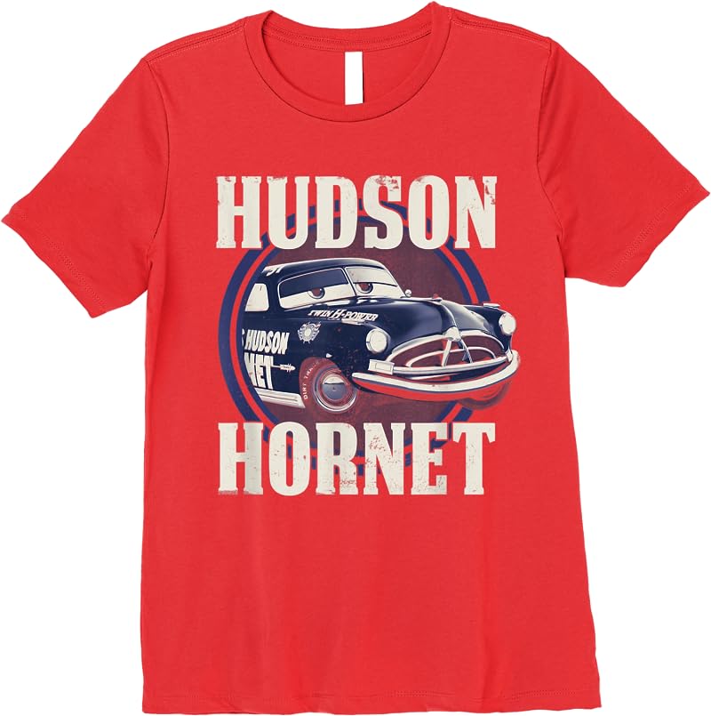Disney Pixar Cars Hudson Hornet Badge Graphic T Shirts Red Disney Pixar Cars Hudson Hornet Badge Graphic T Shirts Red