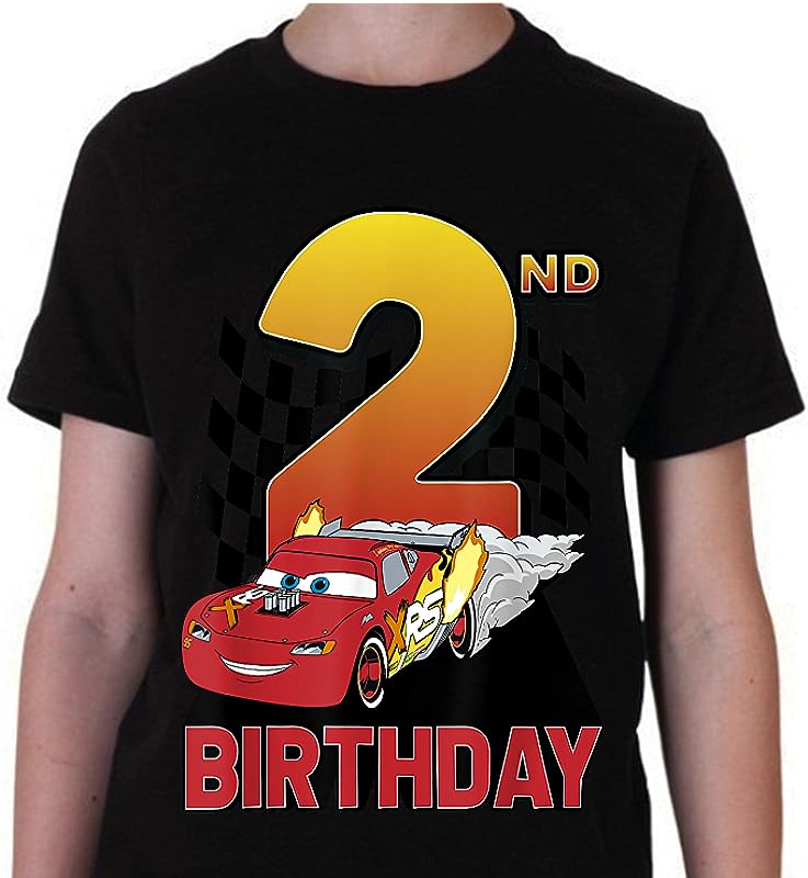 Disney Pixar Cars Lightning McQueen 2nd Birthday T-Shirt – Perfect Gift for Kids Disney Pixar Cars Lightning McQueen 2nd Birthday T-Shirt – Perfect Gift for Kids
