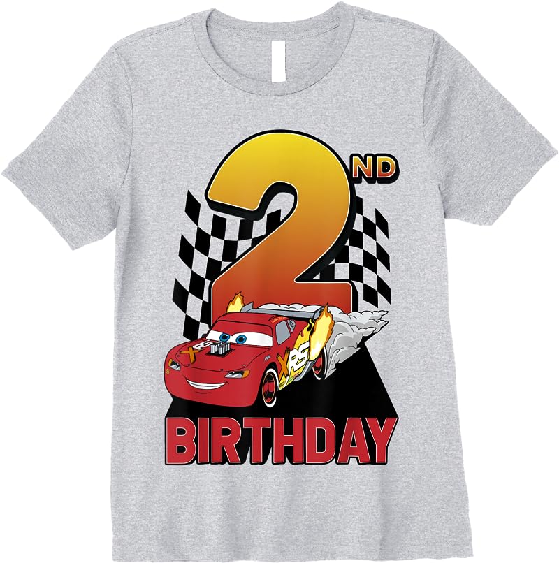 Disney Pixar Cars Lightning Mcqueen 2nd Birthday Peel Out T Shirts Sport Grey Disney Pixar Cars Lightning Mcqueen 2nd Birthday Peel Out T Shirts Sport Grey