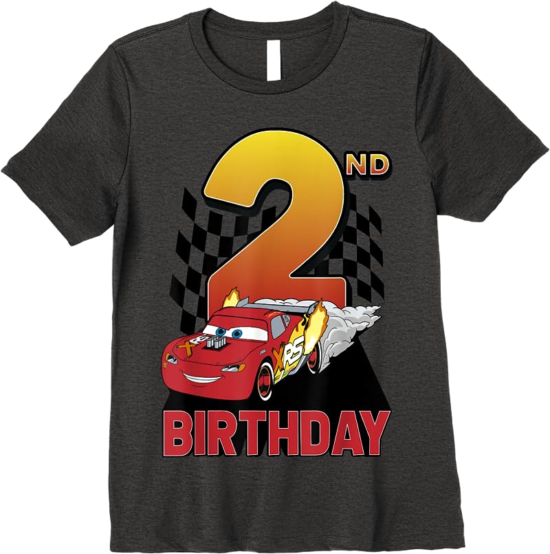 Disney Pixar Cars Lightning Mcqueen 2nd Birthday Peel Out T Shirts Dark Heather Disney Pixar Cars Lightning Mcqueen 2nd Birthday Peel Out T Shirts Dark Heather
