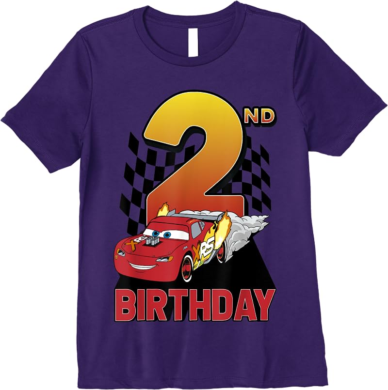 Disney Pixar Cars Lightning Mcqueen 2nd Birthday Peel Out T Shirts Purple Disney Pixar Cars Lightning Mcqueen 2nd Birthday Peel Out T Shirts Purple