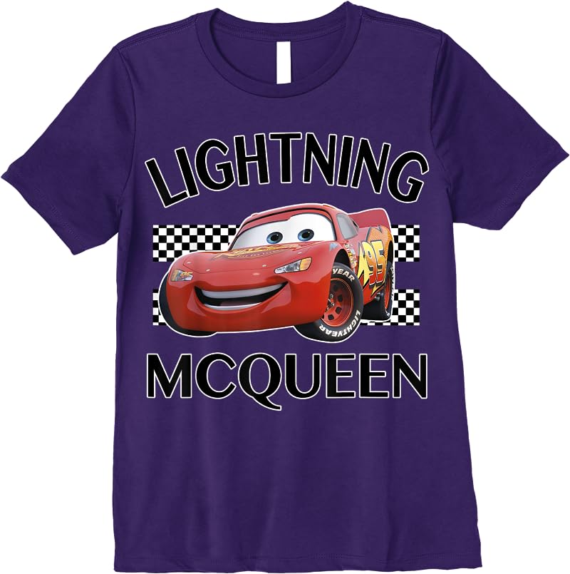 Disney Pixar Cars Lightning Mcqueen Finish Graphic T Shirts Purple Disney Pixar Cars Lightning Mcqueen Finish Graphic T Shirts Purple