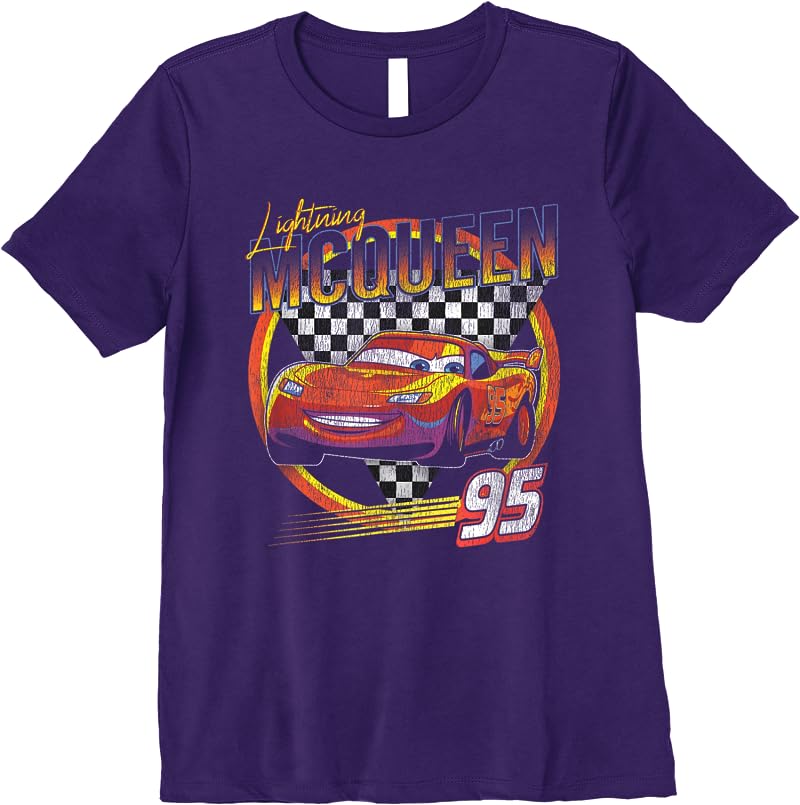 Disney Pixar Cars Lightning Mcqueen Vintage Race T Shirts Purple Disney Pixar Cars Lightning Mcqueen Vintage Race T Shirts Purple