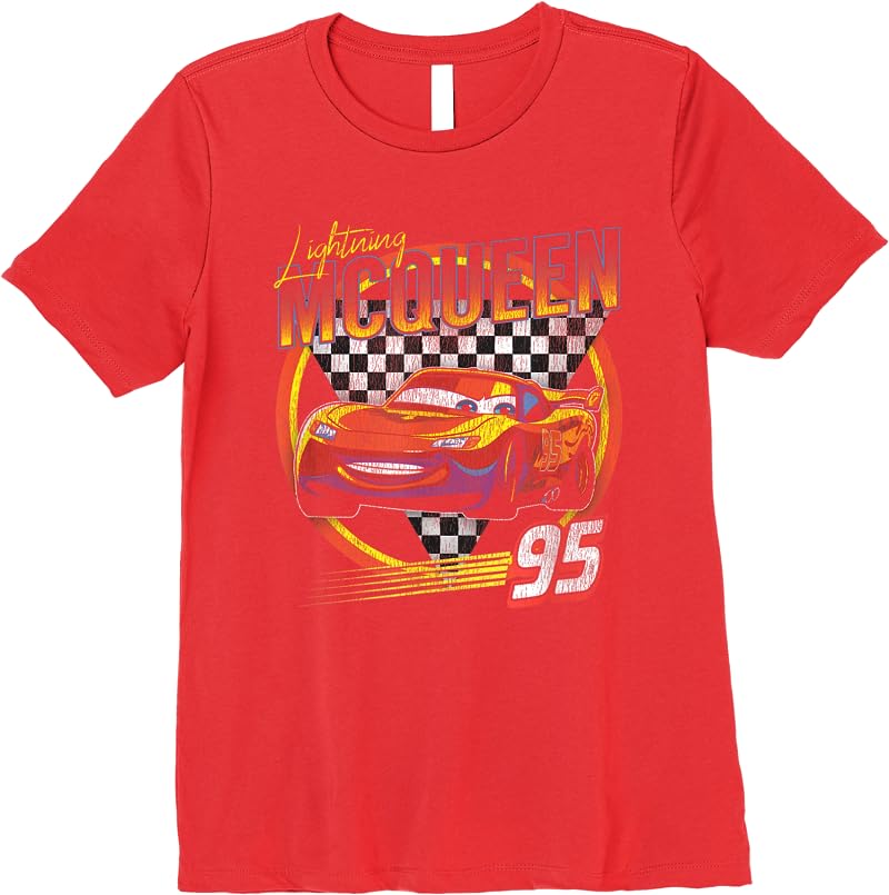Disney Pixar Cars Lightning Mcqueen Vintage Race T Shirts Red Disney Pixar Cars Lightning Mcqueen Vintage Race T Shirts Red