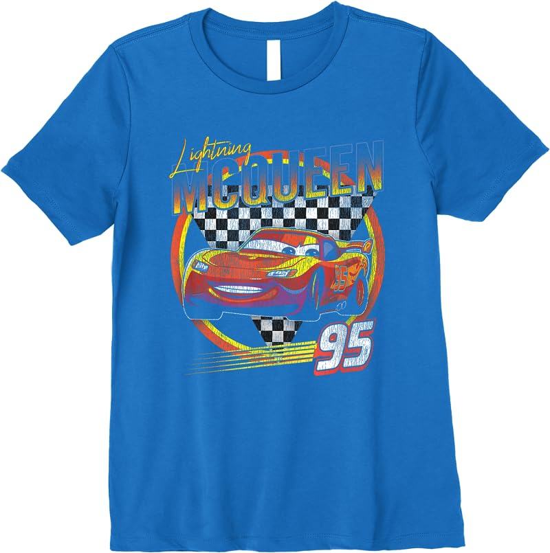 Disney Pixar Cars Lightning Mcqueen Vintage Race T Shirts Royal Blue Disney Pixar Cars Lightning Mcqueen Vintage Race T Shirts Royal Blue