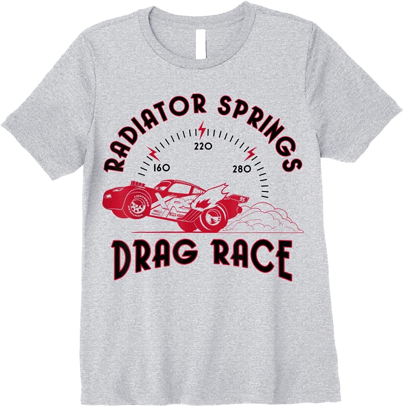 Disney Pixar Cars Radiator Springs Drag Race Speedometer T Shirts Sport Grey Disney Pixar Cars Radiator Springs Drag Race Speedometer T Shirts Sport Grey