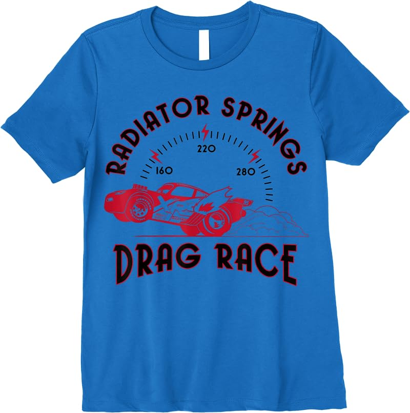 Disney Pixar Cars Radiator Springs Drag Race Speedometer T Shirts Royal Blue Disney Pixar Cars Radiator Springs Drag Race Speedometer T Shirts Royal Blue