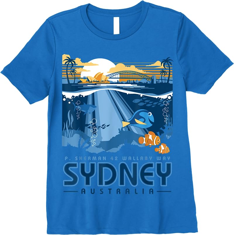 Disney Pixar Finding Nemo Sydney Australia Poster T Shirts Royal Blue Disney Pixar Finding Nemo Sydney Australia Poster T Shirts Royal Blue