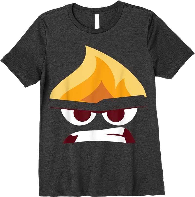 Disney Pixar Inside Out Angry Face Halloween T Shirts Dark Heather