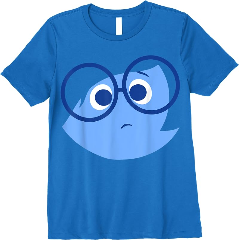 Disney Pixar Inside Out Sad Face Halloween T Shirts Royal Blue