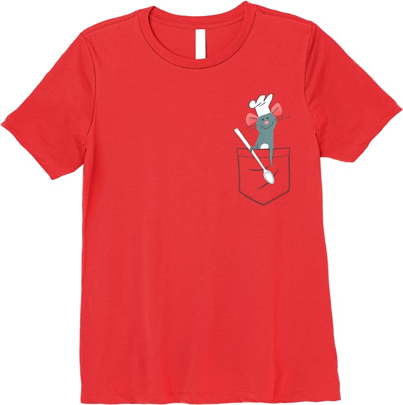 Disney Pixar Ratatouille Remy Small Pocket Chef T Shirts Red Disney Pixar Ratatouille Remy Small Pocket Chef T Shirts Red