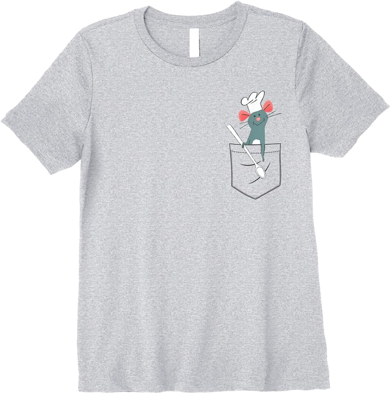 Disney Pixar Ratatouille Remy Small Pocket Chef T Shirts Sport Grey Disney Pixar Ratatouille Remy Small Pocket Chef T Shirts Sport Grey
