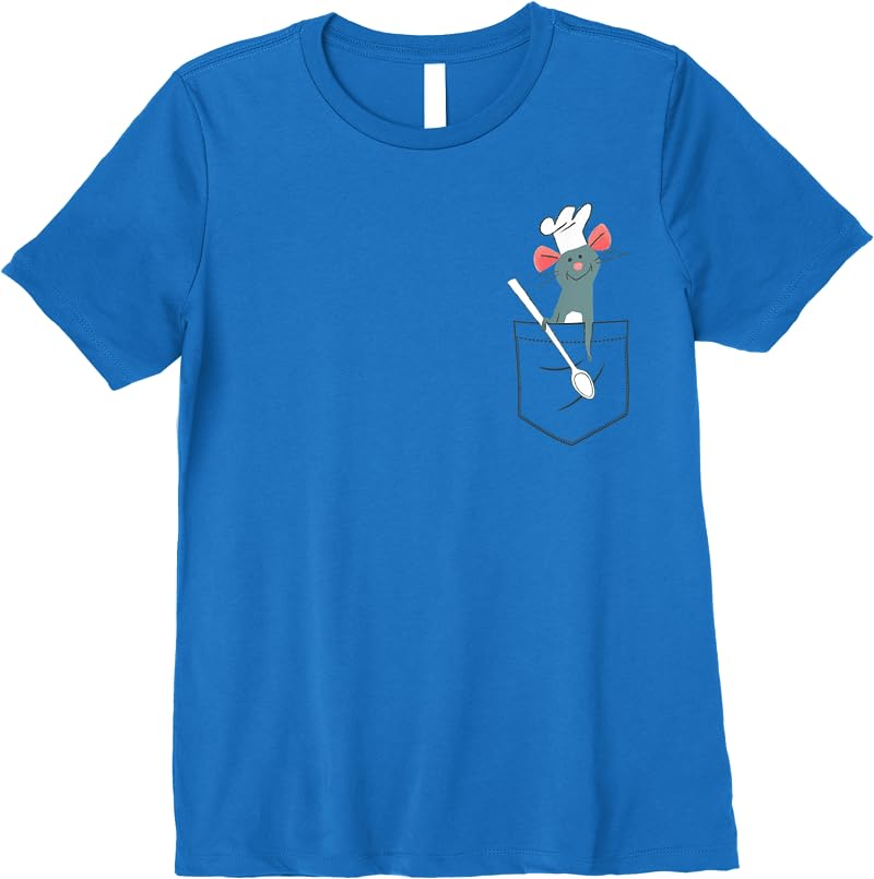 Disney Pixar Ratatouille Remy Small Pocket Chef T Shirts Royal Blue Disney Pixar Ratatouille Remy Small Pocket Chef T Shirts Royal Blue