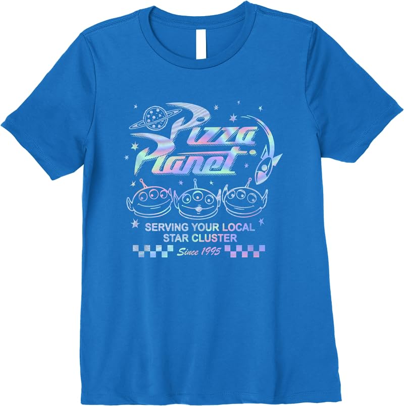 Disney Pixar Toy Story 3 Pizza Planet Aliens Hologram T Shirts Royal Blue Disney Pixar Toy Story 3 Pizza Planet Aliens Hologram T Shirts Royal Blue