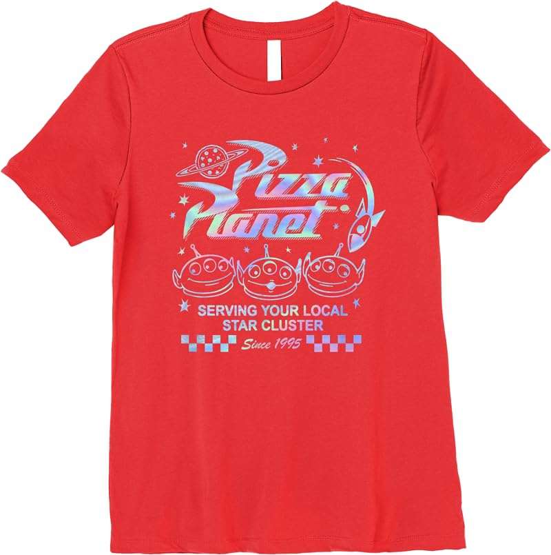 Disney Pixar Toy Story 3 Pizza Planet Aliens Hologram T Shirts Red Disney Pixar Toy Story 3 Pizza Planet Aliens Hologram T Shirts Red