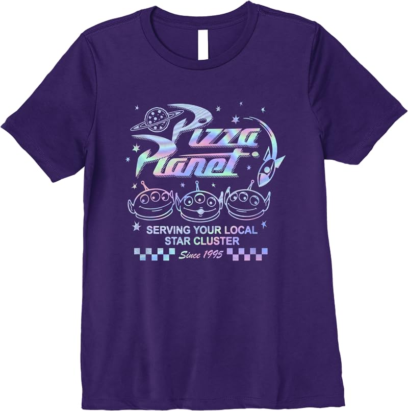 Disney Pixar Toy Story 3 Pizza Planet Aliens Hologram T Shirts Purple Disney Pixar Toy Story 3 Pizza Planet Aliens Hologram T Shirts Purple