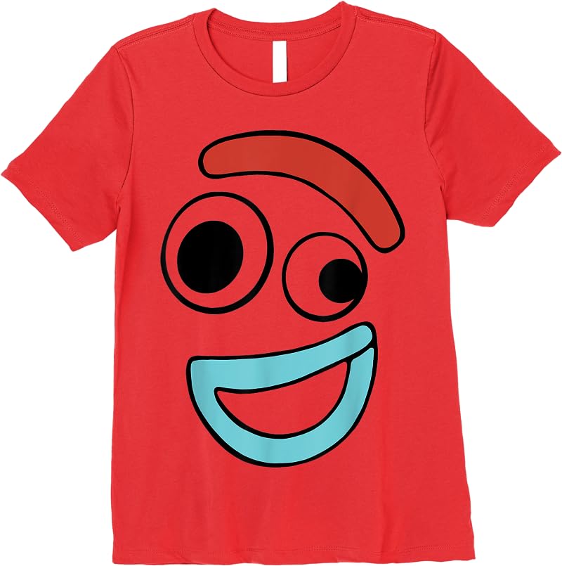 Disney Pixar Toy Story 4 Forky Large Happy Face T Shirts Red Disney Pixar Toy Story 4 Forky Large Happy Face T Shirts Red