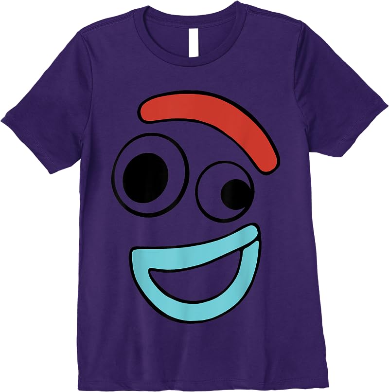 Disney Pixar Toy Story 4 Forky Large Happy Face T Shirts Purple Disney Pixar Toy Story 4 Forky Large Happy Face T Shirts Purple