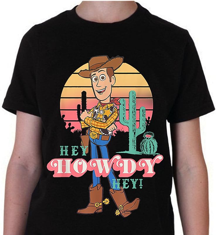 Disney Pixar Toy Story 4 Woody Hey Howdy Hey Retro Portrait T-Shirt: Perfect Gift Idea!