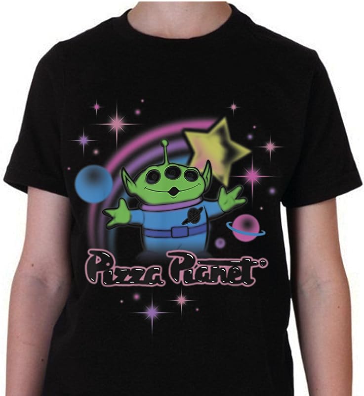 Disney Pixar Toy Story Alien Pizza Planet Airbrush T-Shirts: Fun Graphic Tee for Kids