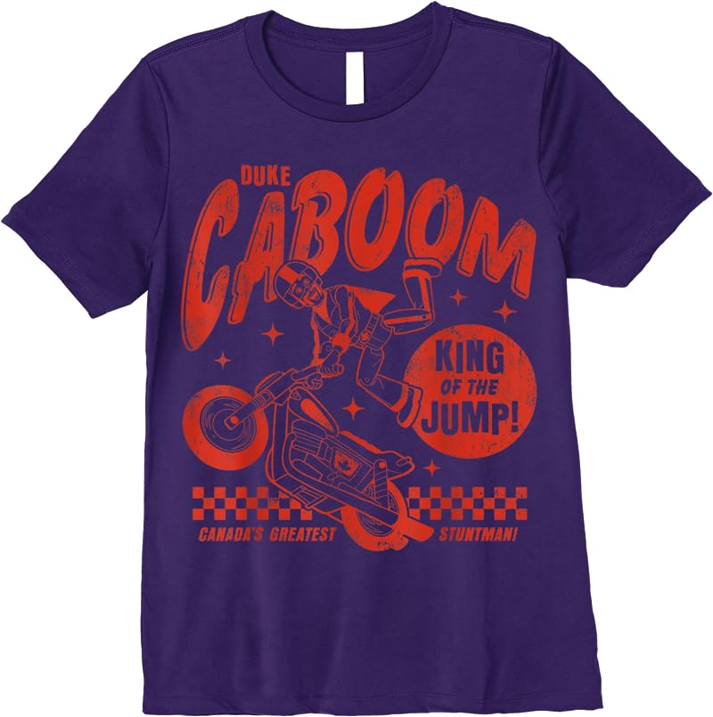 Disney Pixar Toy Story Duke Caboom Greatest Stuntman T Shirts Purple