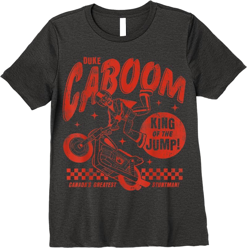 Disney Pixar Toy Story Duke Caboom Greatest Stuntman T Shirts Dark Heather
