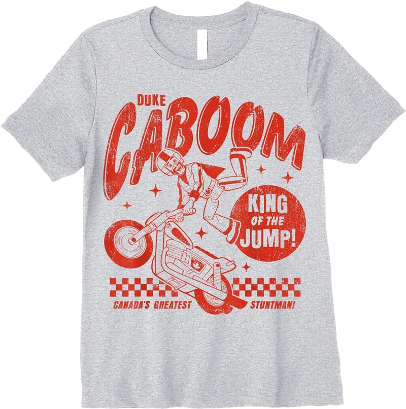Disney Pixar Toy Story Duke Caboom Greatest Stuntman T Shirts Sport Grey