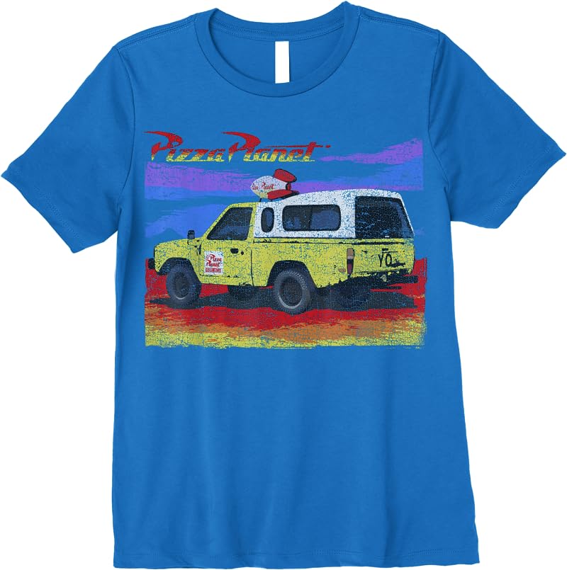 Disney Pixar Toy Story Pizza Planet Truck Distressed T Shirts Royal Blue Disney Pixar Toy Story Pizza Planet Truck Distressed T Shirts Royal Blue