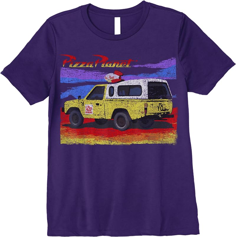 Disney Pixar Toy Story Pizza Planet Truck Distressed T Shirts Purple Disney Pixar Toy Story Pizza Planet Truck Distressed T Shirts Purple