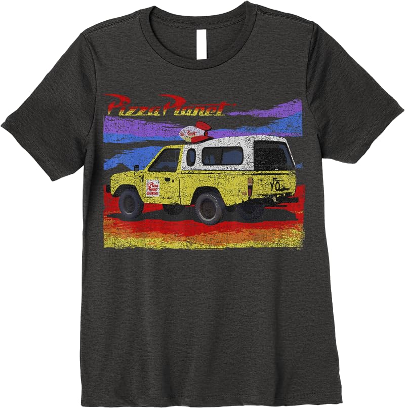 Disney Pixar Toy Story Pizza Planet Truck Distressed T Shirts Dark Heather Disney Pixar Toy Story Pizza Planet Truck Distressed T Shirts Dark Heather