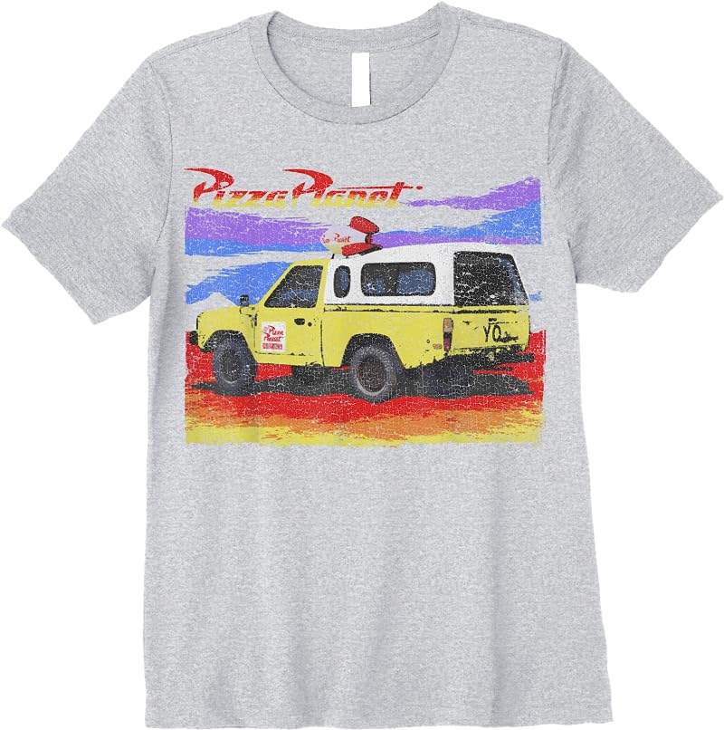 Disney Pixar Toy Story Pizza Planet Truck Distressed T Shirts Sport Grey Disney Pixar Toy Story Pizza Planet Truck Distressed T Shirts Sport Grey