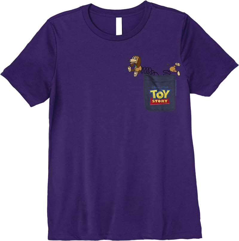 Disney Pixar Toy Story Slinky Dog Pocket Graphic T Shirts Purple Disney Pixar Toy Story Slinky Dog Pocket Graphic T Shirts Purple