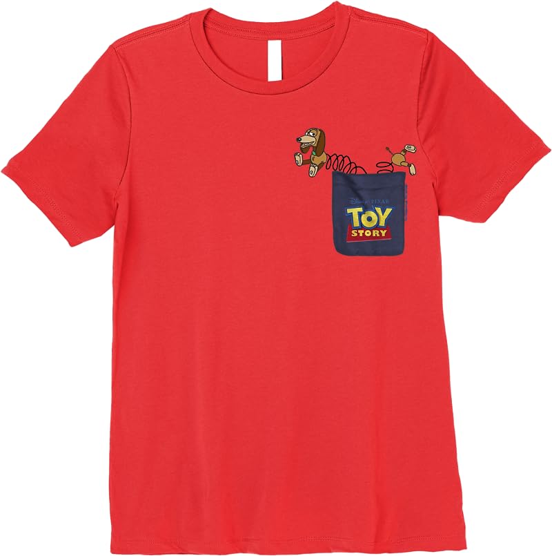 Disney Pixar Toy Story Slinky Dog Pocket Graphic T Shirts Red Disney Pixar Toy Story Slinky Dog Pocket Graphic T Shirts Red