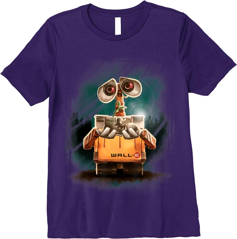 Disney Pixar Wall-e Plant Shoe Night Graphic T Shirts Purple