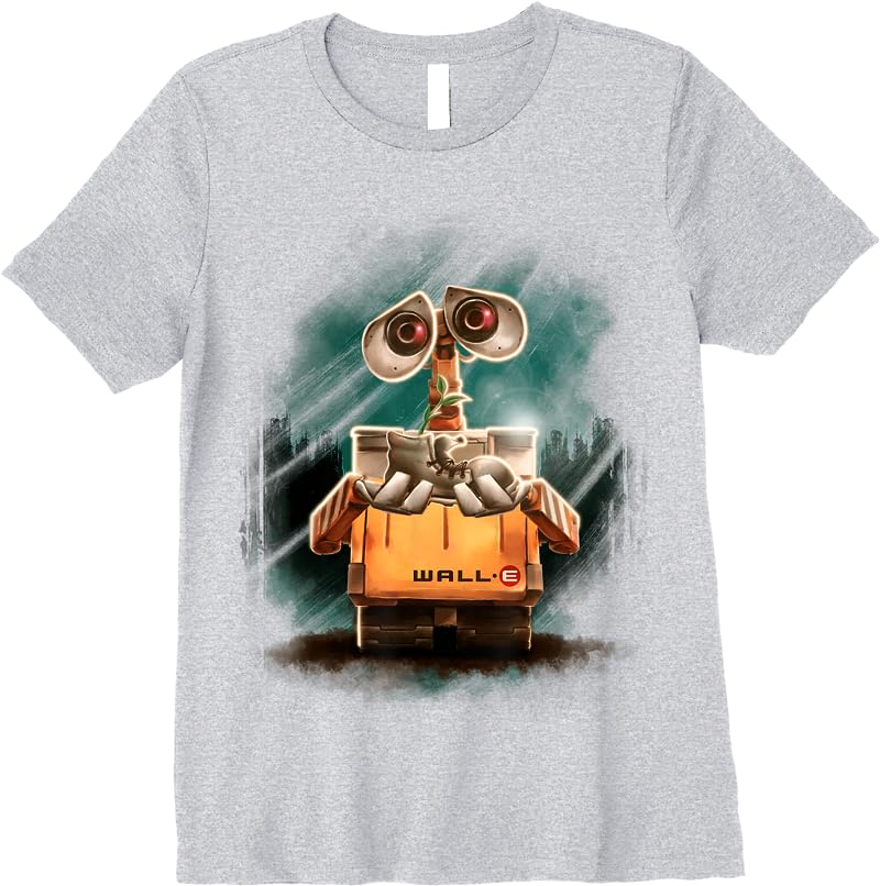 Disney Pixar Wall-e Plant Shoe Night Graphic T Shirts Sport Grey