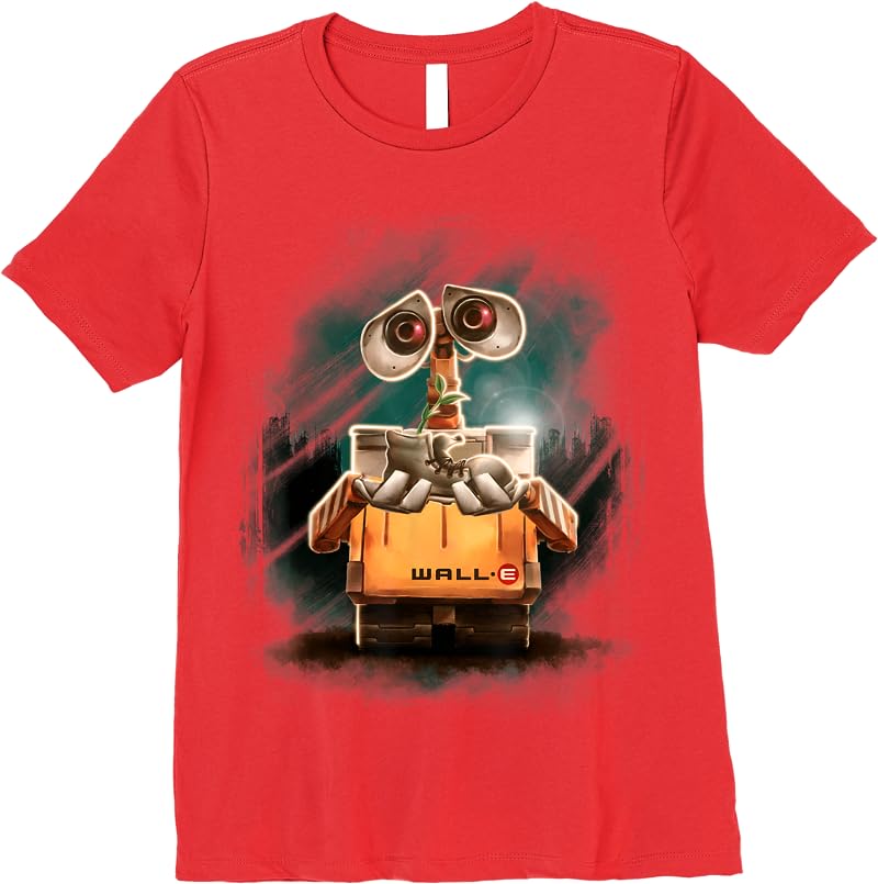 Disney Pixar Wall-e Plant Shoe Night Graphic T Shirts Red