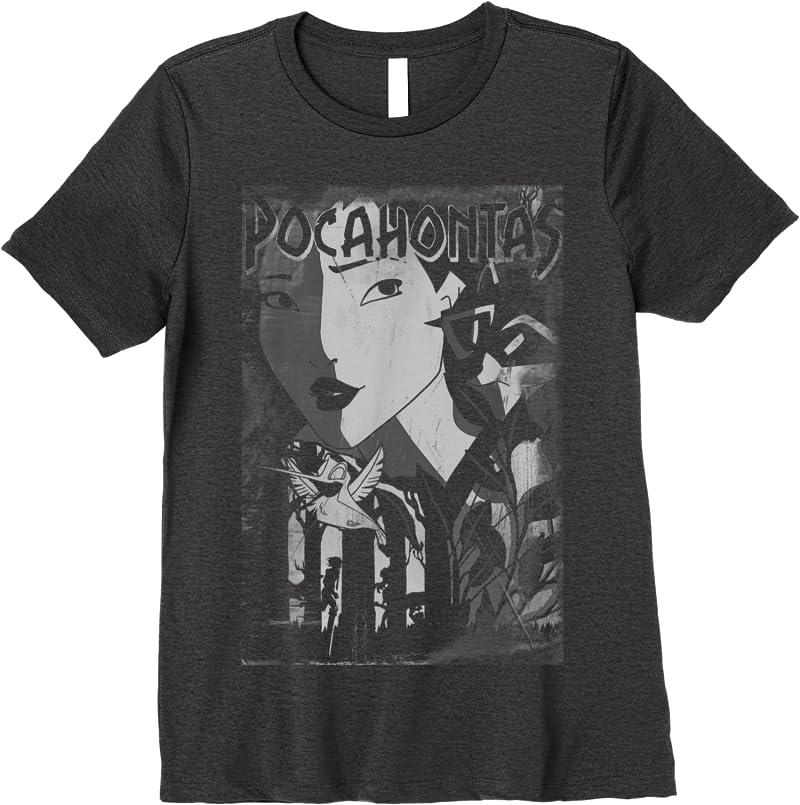 Disney Pocahontas Dark Portrait Poster T Shirts Dark Heather Disney Pocahontas Dark Portrait Poster T Shirts Dark Heather