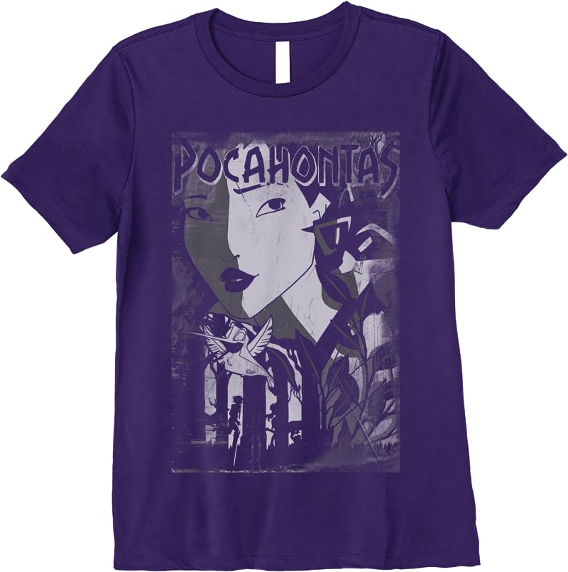 Disney Pocahontas Dark Portrait Poster T Shirts Purple Disney Pocahontas Dark Portrait Poster T Shirts Purple