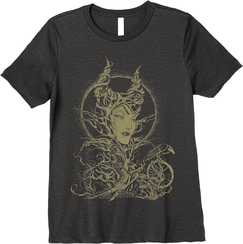 Disney Sleeping Beauty Maleficent Crow Branches T Shirts Dark Heather