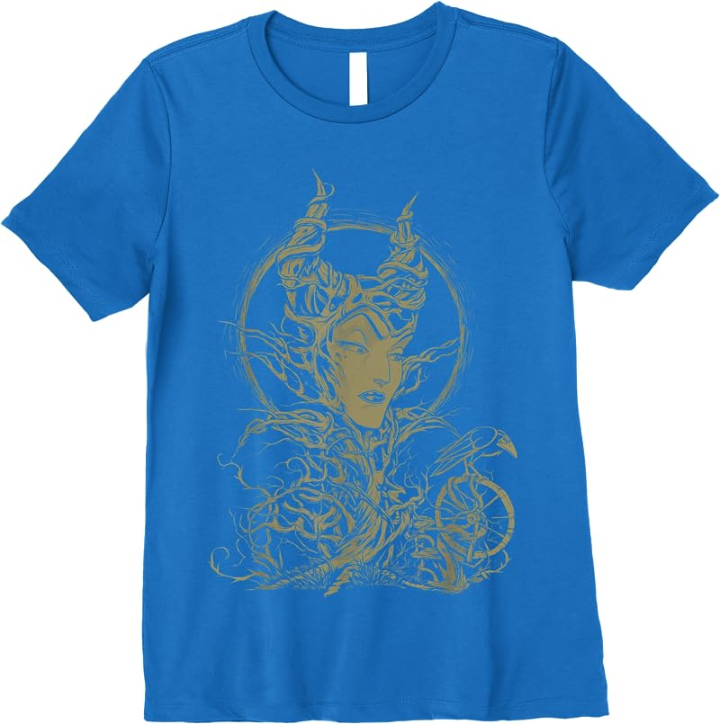 Disney Sleeping Beauty Maleficent Crow Branches T Shirts Royal Blue