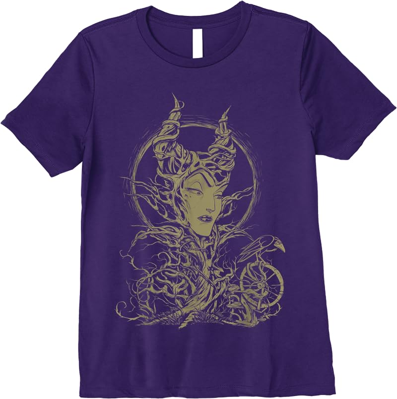 Disney Sleeping Beauty Maleficent Crow Branches T Shirts Purple