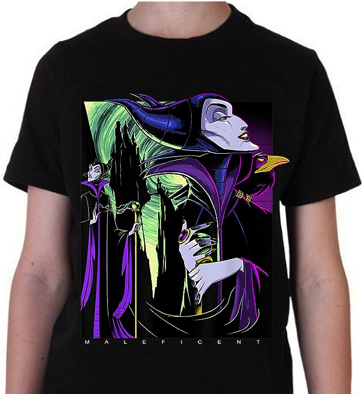 Disney Sleeping Beauty Maleficent T-Shirt: Large Side Portrait Design for Fans Disney Sleeping Beauty Maleficent T-Shirt: Large Side Portrait Design for Fans